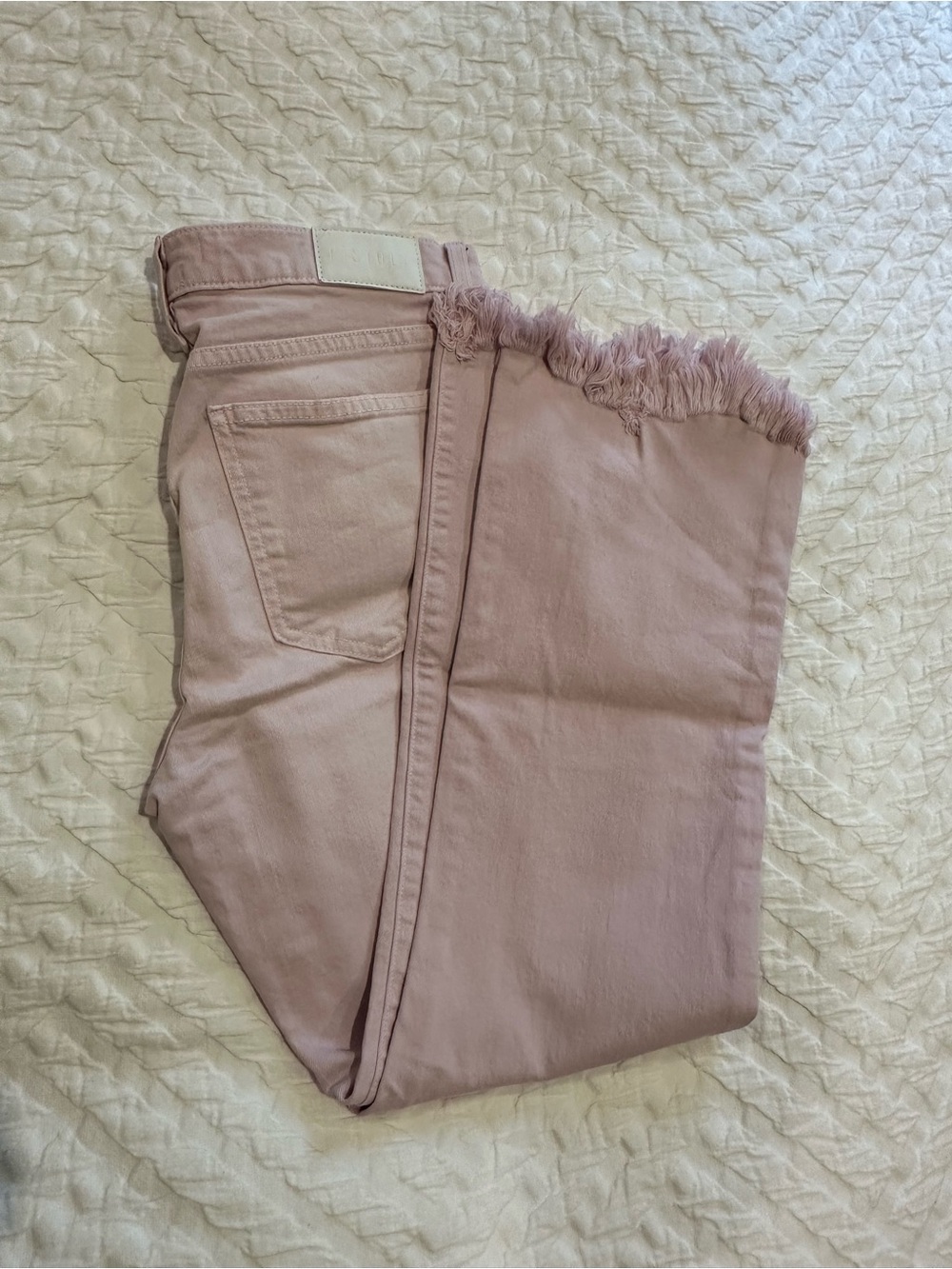 Pistola Dusty Rose Frayed Hem Ankle Jeans